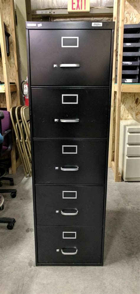 Uptiot Black 5 Drawer Metal Vertical File Cabinet 